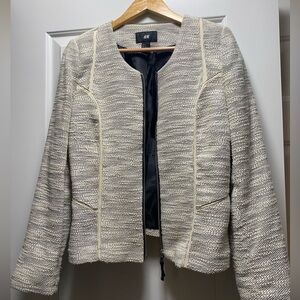 H&M Women's Textured Cream Blazer